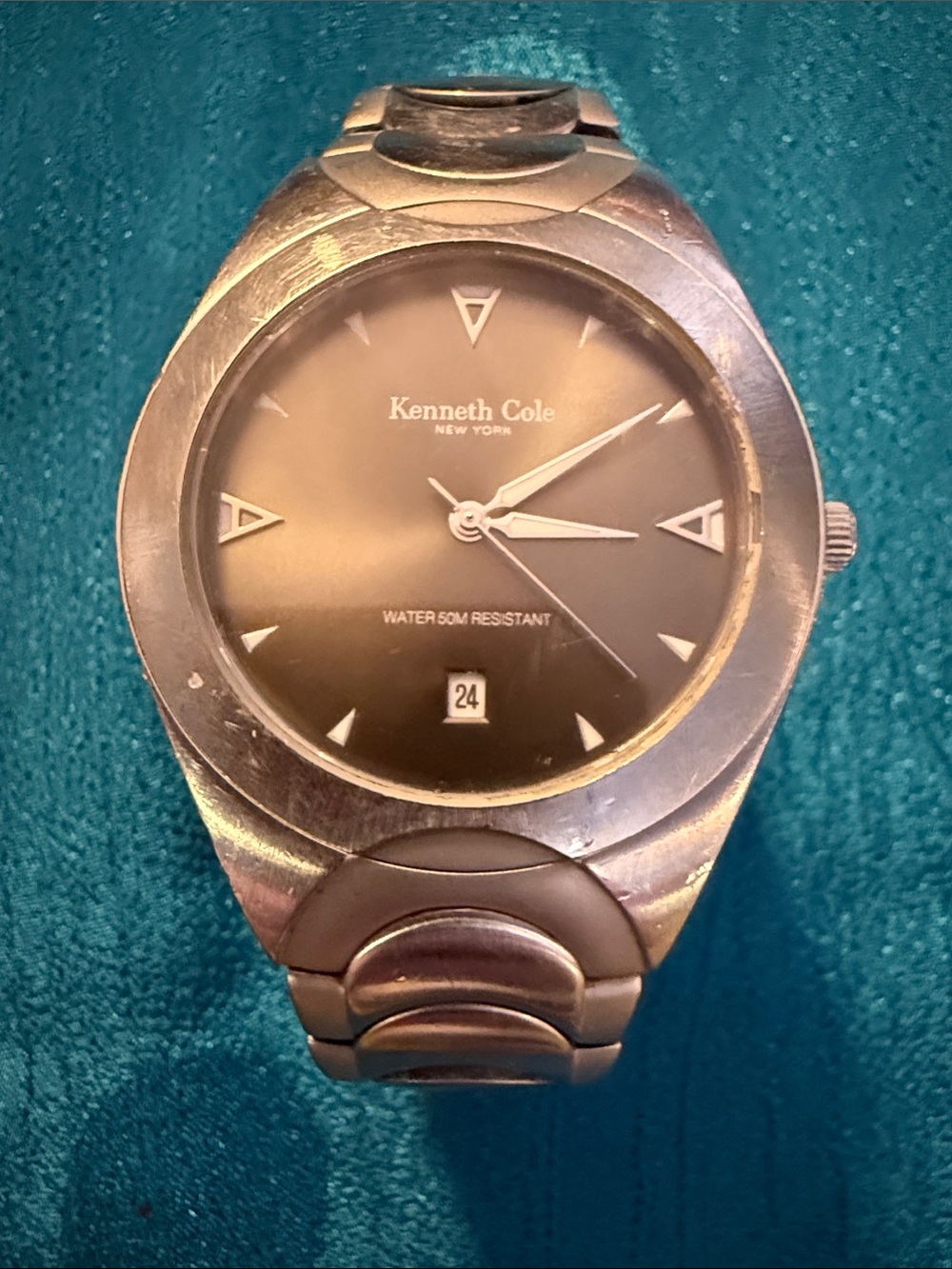 Kenneth Cole Silver Stainless Steel Watch with Black Dial